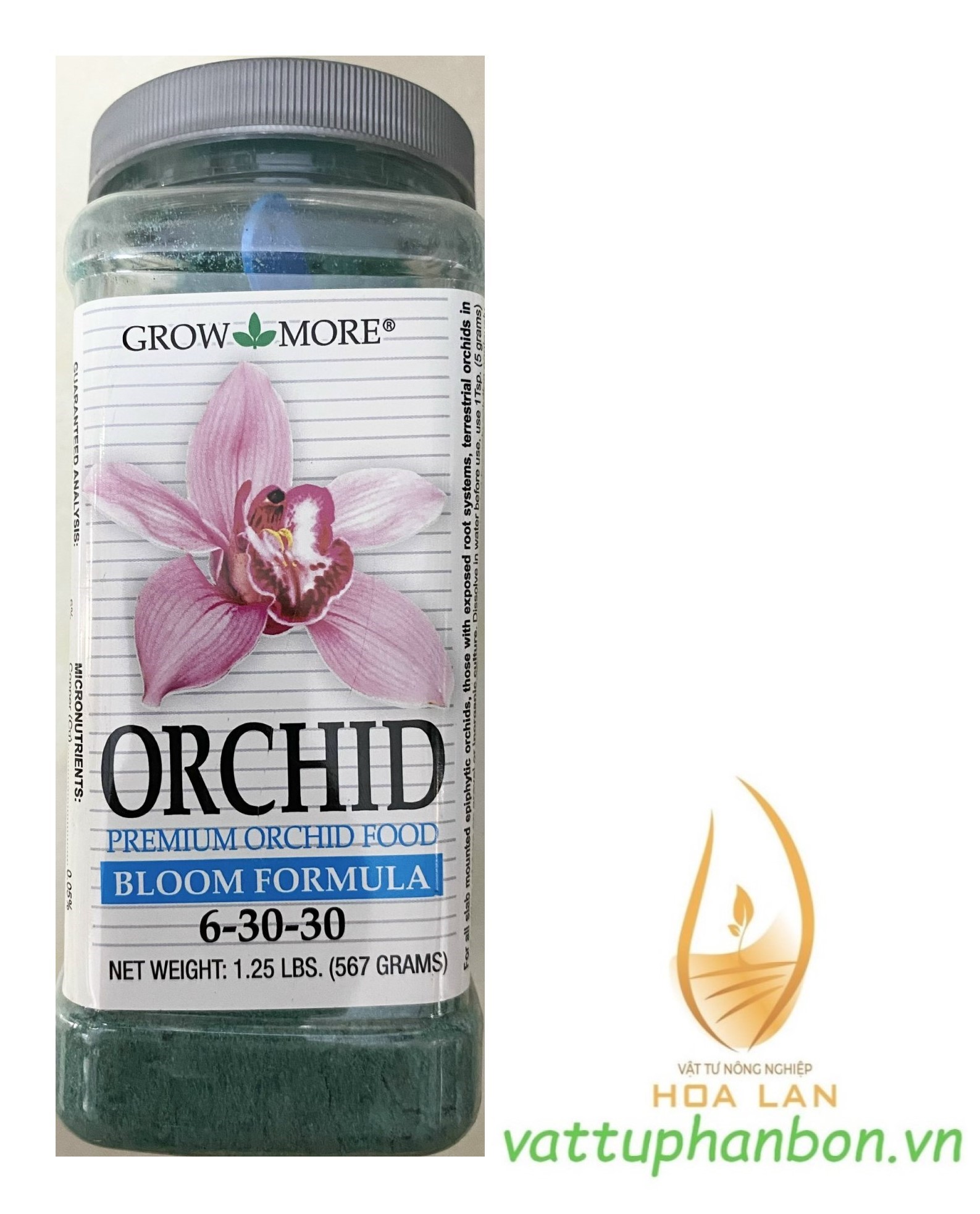 Phân bón lá grow more orchid npk 6-30-30 usa - #429a# 567g