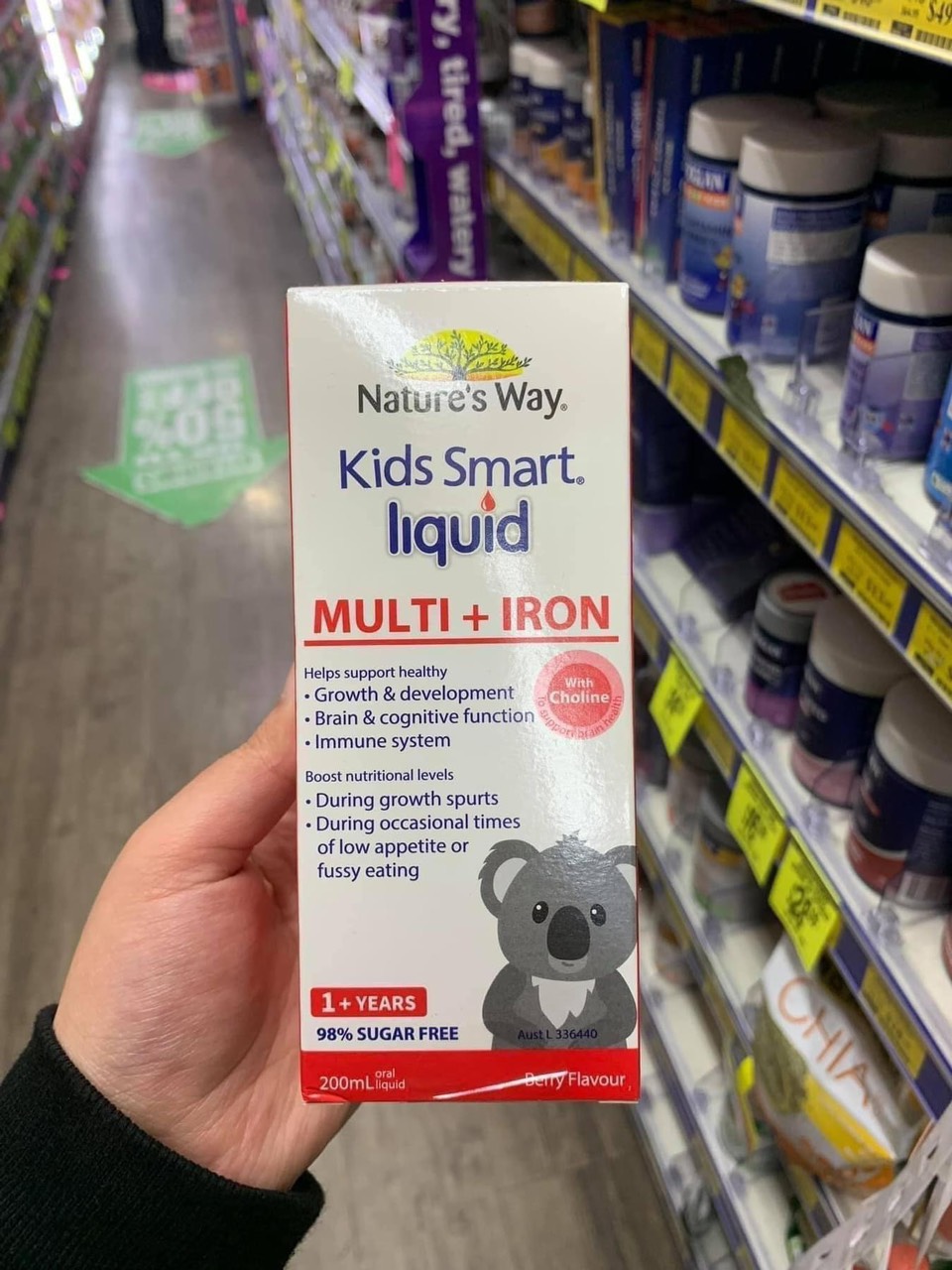 Sắt nước dạng siro Nature's Way Kids Smart Liquid Multi + Iron - 200ml  [ Date 8/2025 ]