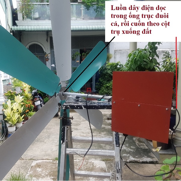 [HCM]Bộ điện gió tự chế 12v-24v/300w sải cánh 1.3m