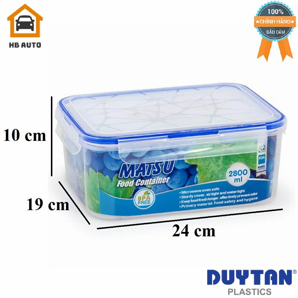 Hộp nhựa chữ nhật đựng thực phẩm duy tân matsu 2800ml no.439