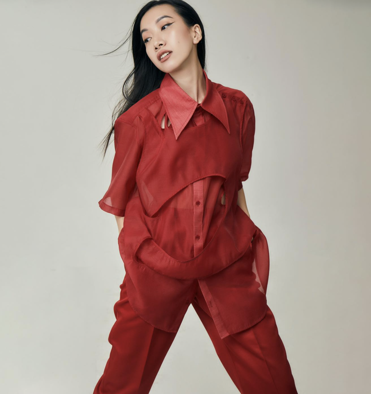 Áo sơ mi lượn vòng Cao Stu