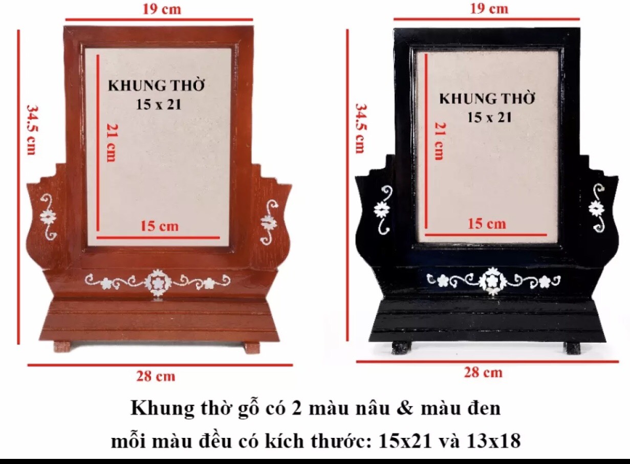 Khung hình thờ ,khung thờ có chân (13x18) ( 15x21) trơn