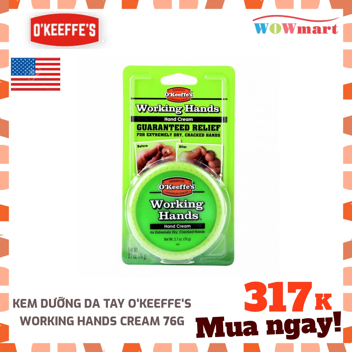 [HCM]Kem dưỡng da tay OKeeffes Working Hands Cream 76g - [MỸ]