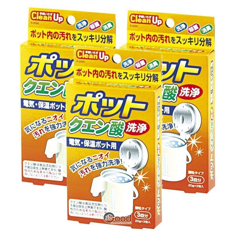 Set 3 gói khử cặn bình nước Nhật