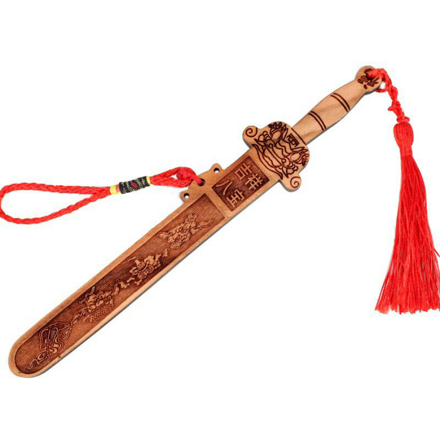 [HCM]KIẾM GỖ ĐÀO CHIÊU TÀI NẠP CÁT dài 20 cm