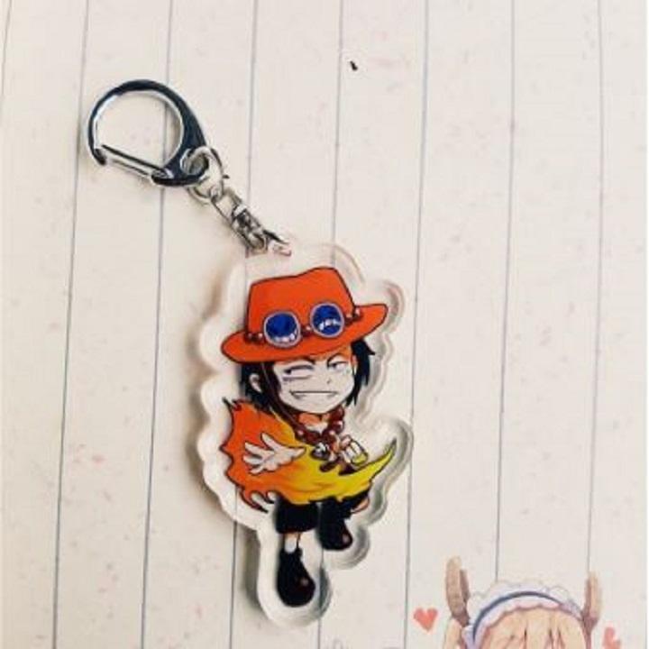 Móc khóa Ace Onepiece mica 2 mặt