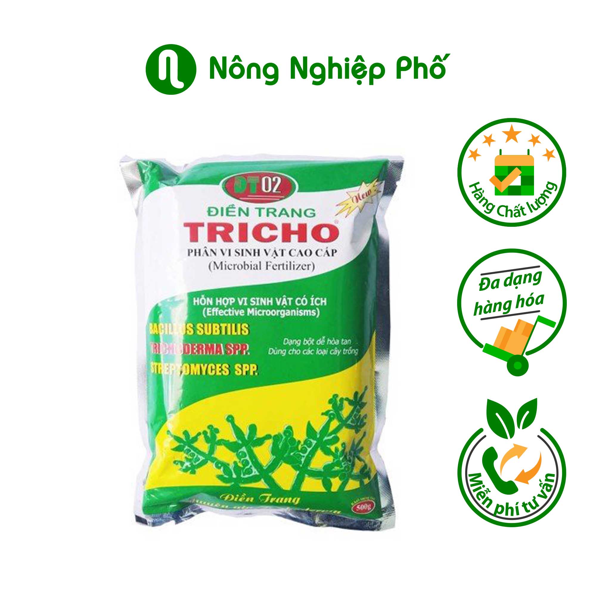 Phân hữu cơ vi sinh Trichoderma Điền Trang - Gói 500 gram - Nông Nghiệp Phố