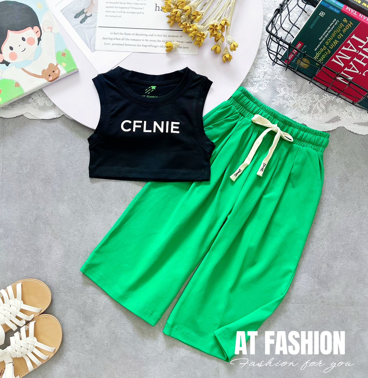 Mcbb 24-49 kg 100% vải cotton bộ quần áo bé gái áo croptop bé gái quần dài cho bé gái quần ống rộng cho bé gái quần suông cho bé gái hiphop áo ba lỗ bé gái bộ đồ tập nhảy đồ đi chơi bé gái áo sát nách bé gái áo 3 lỗ bé gái đồ bộ bé gái set quần áo trẻ em