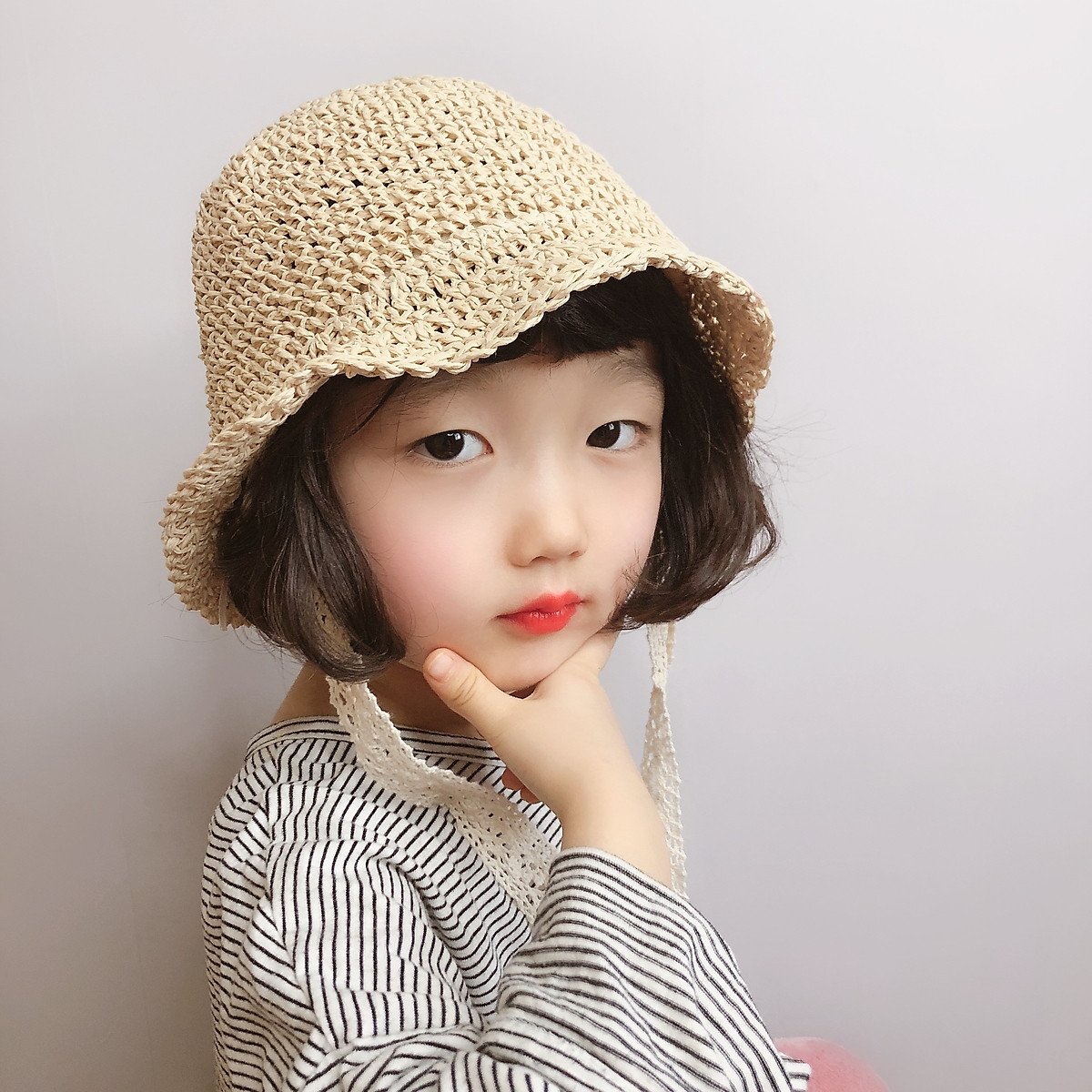 Mũ - Nón cói vành kiểu Hàn Quốc cho bé