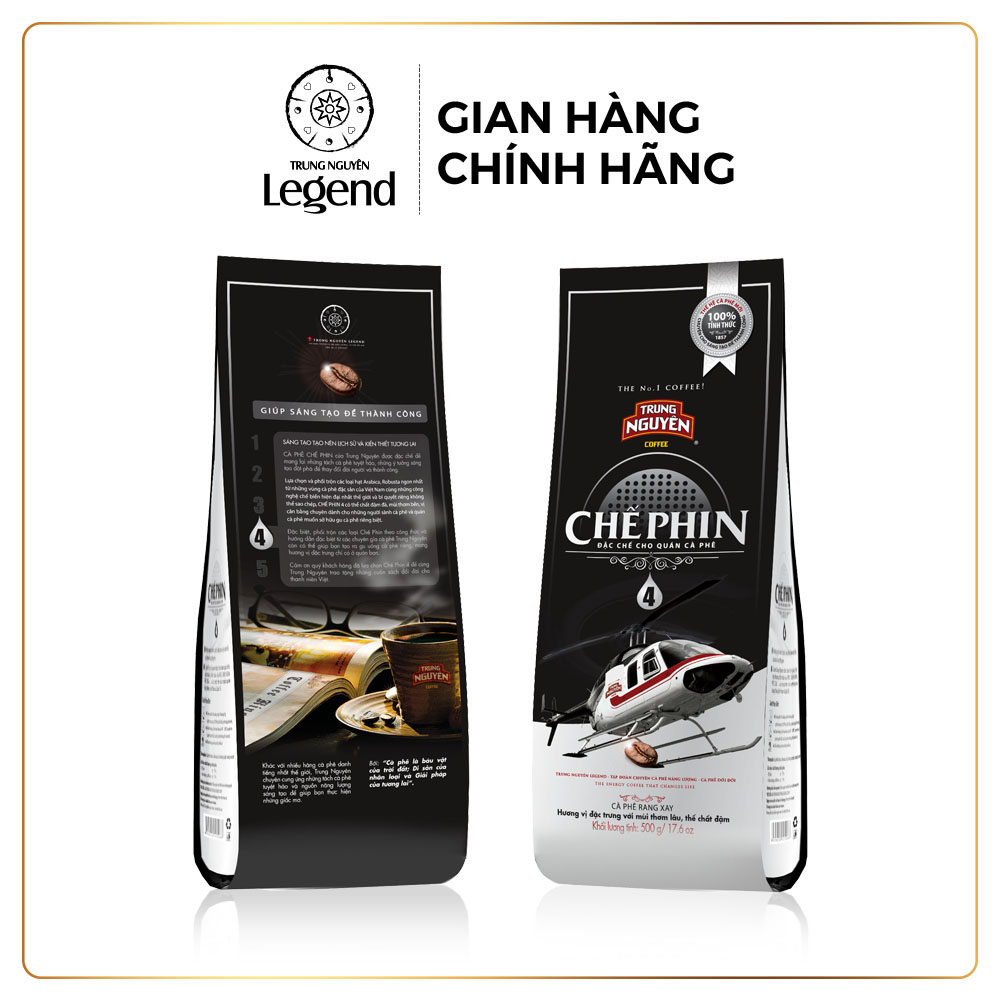 Cà phê Rang Xay Chế Phin 4 - 500gr (Arabica, Robusta, Catimor, Excelsa)