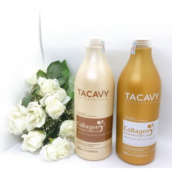 Tacavy - dầu gội đầu tacavy 1000ml dưỡng ẩm phục hồi siêu mềm mượt - dầu gội cặp hương nước hoa chính hãng lamyra
