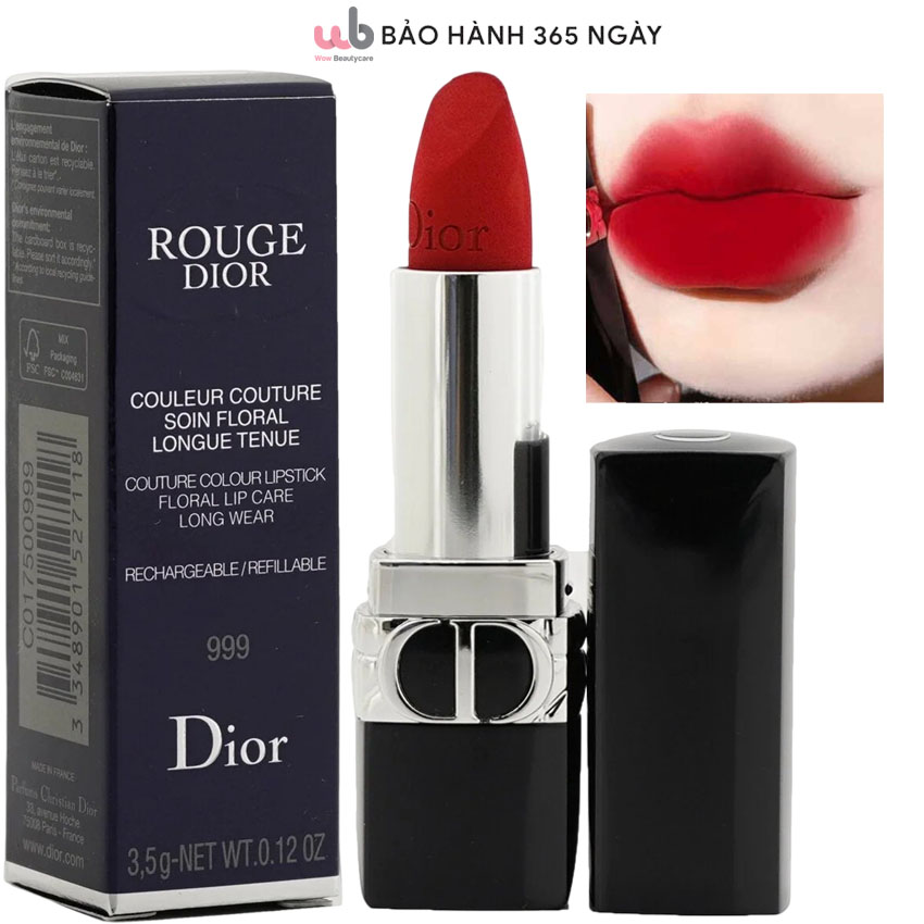 Son Dior Rouge Velvet Màu 999 màu đỏ tươi  Caos Store