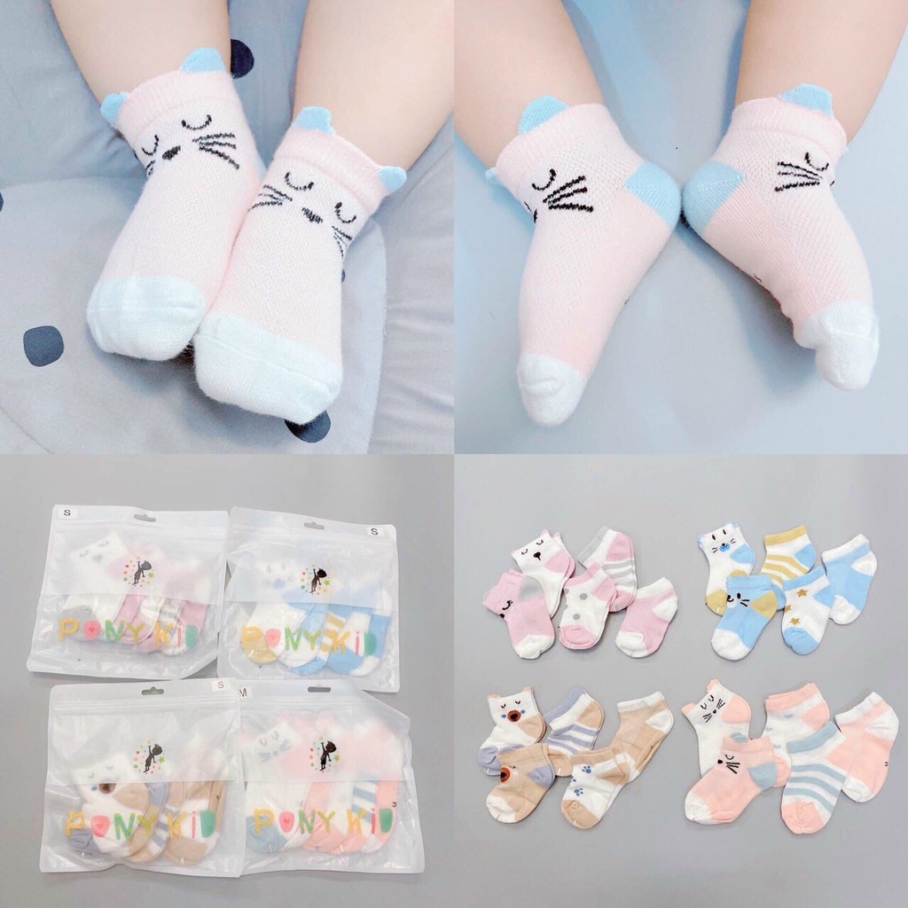 Vỉ 5 đôi tất lưới cho bé