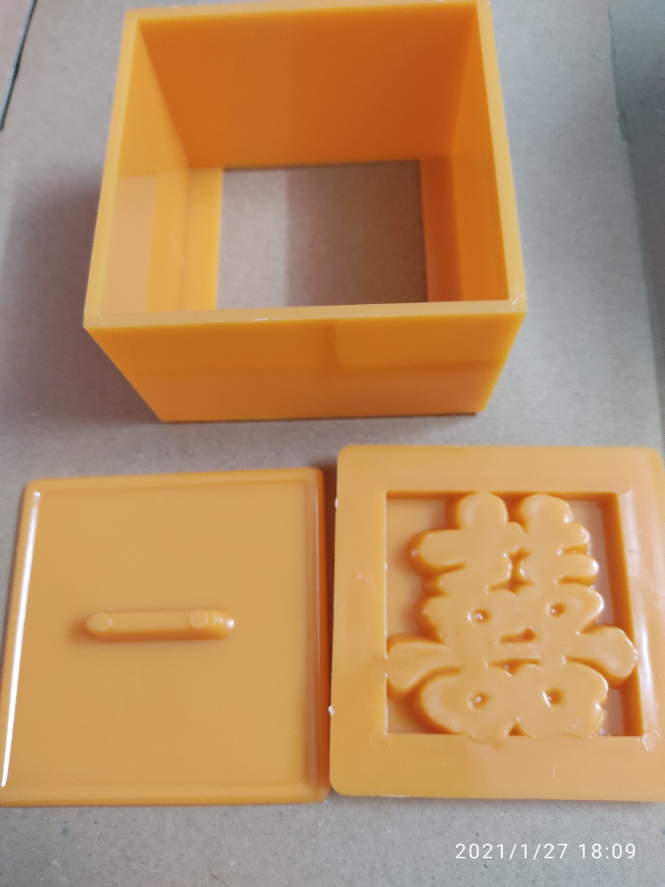 BỘ 5 KHUÔN NHẬN XÔI VUÔNG PHƯỚC LỘC THỌ HỒNG HỶ 8CM
