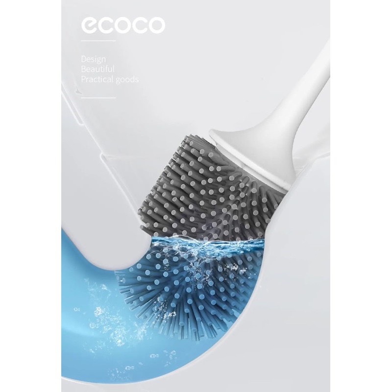 Chổi cọ  bồn cầu, chổi cọ silicone cao cấp dán tường Ecoco