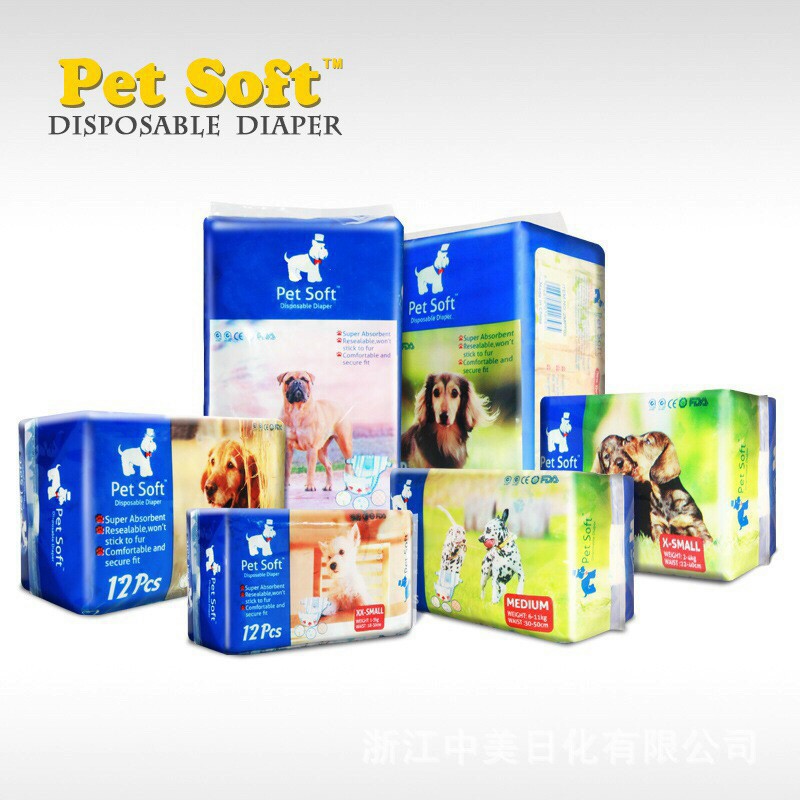 Bỉm vệ sinh cho chó đực Pet Soft 12 chiếc size S (4-8kg)