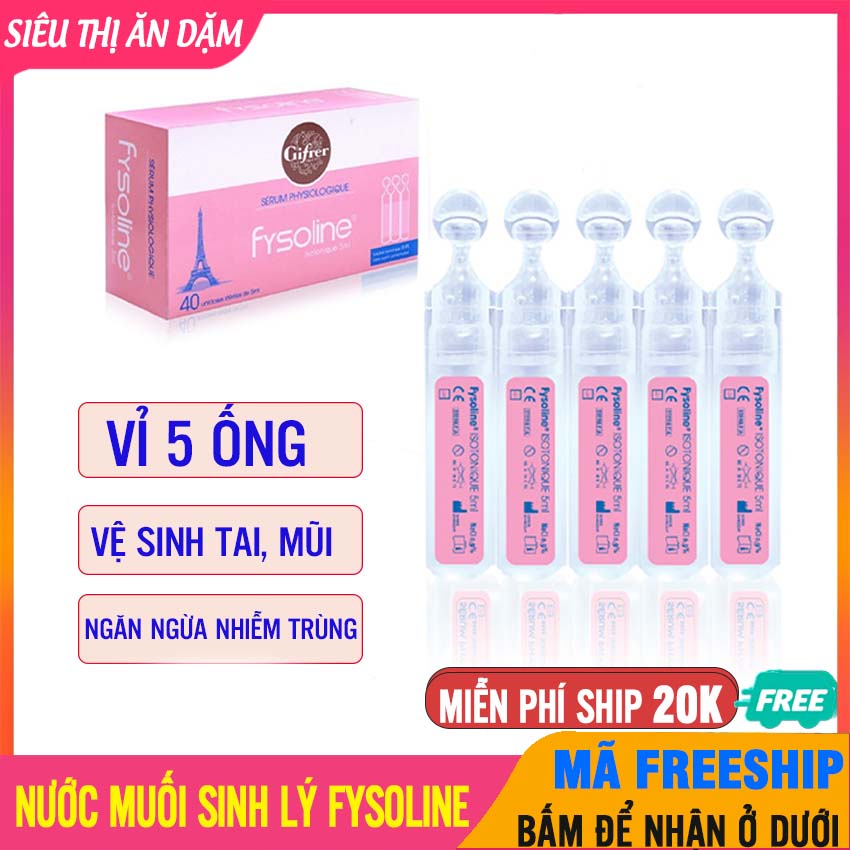 Nước Muối Sinh Lý FYSOLINE- Nước Muối Sinh Lý Kháng Khuẩn Pháp Màu Hồng