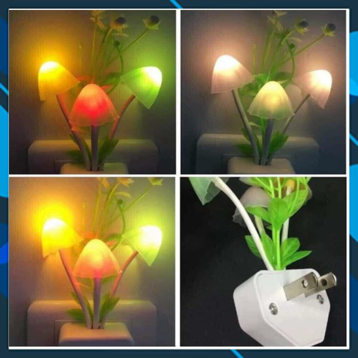 {HÀNG MỚI VỀ} Đèn ngủ hình nấm mẫu mới nhiều màu sắc,tự động sáng lên khi tắt đèn-Đèn cảm ứng ánh sáng