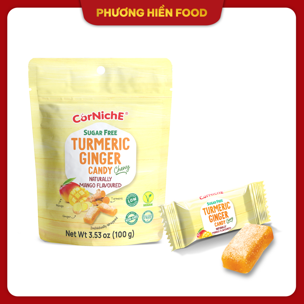 Kẹo gừng nghệ không đường hiệu Corniche 100g