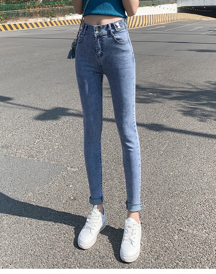 [HCM]Quần jean dài lưng cao BIG SIZE Lưng siêu cao kiểu dáng 2 nút co dãn mạnh rẻ đẹp dành cho người béo 3330