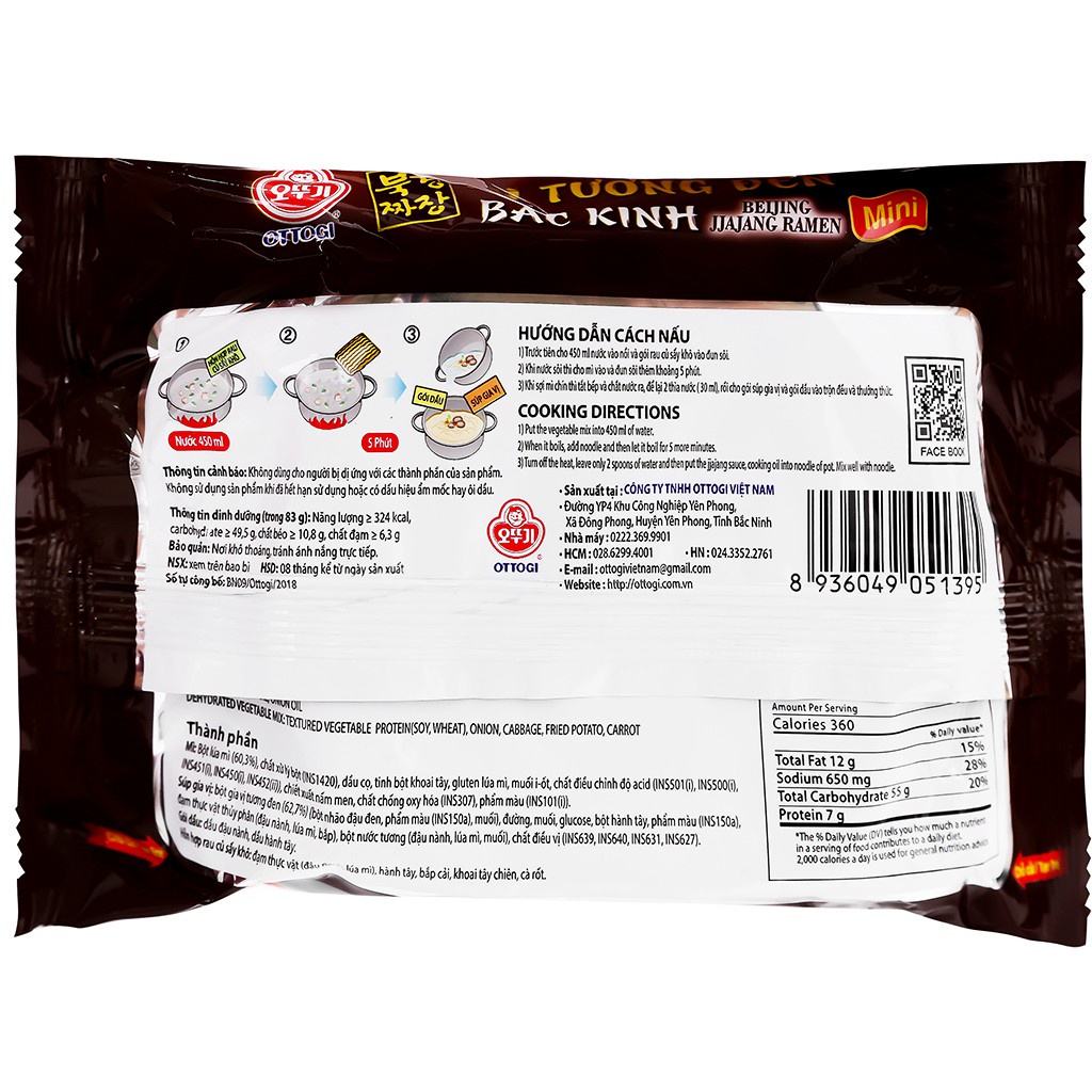 Mì Tương Đen Bắc Kinh Ottogi 83g