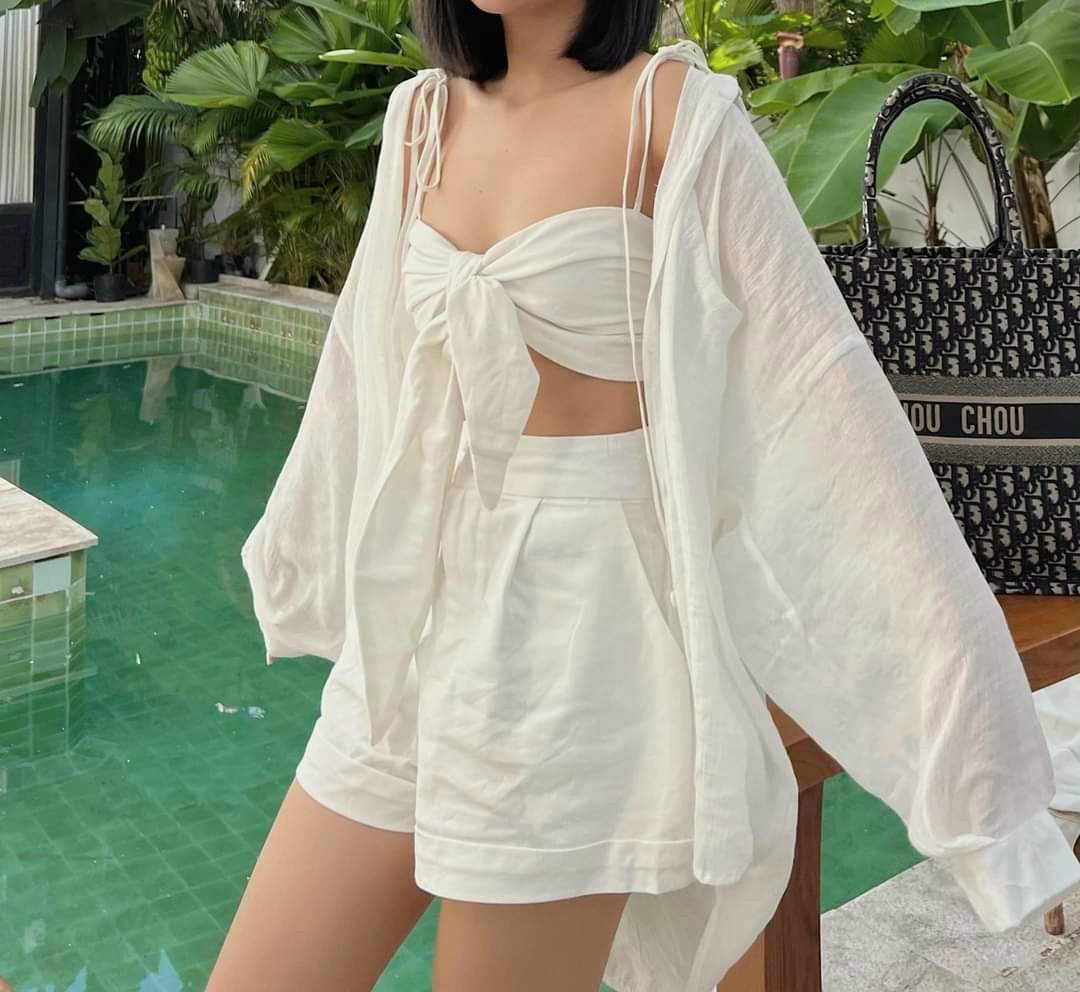 Sét Đũi 3 Món Cột Nơ (Có Mút Ngực)