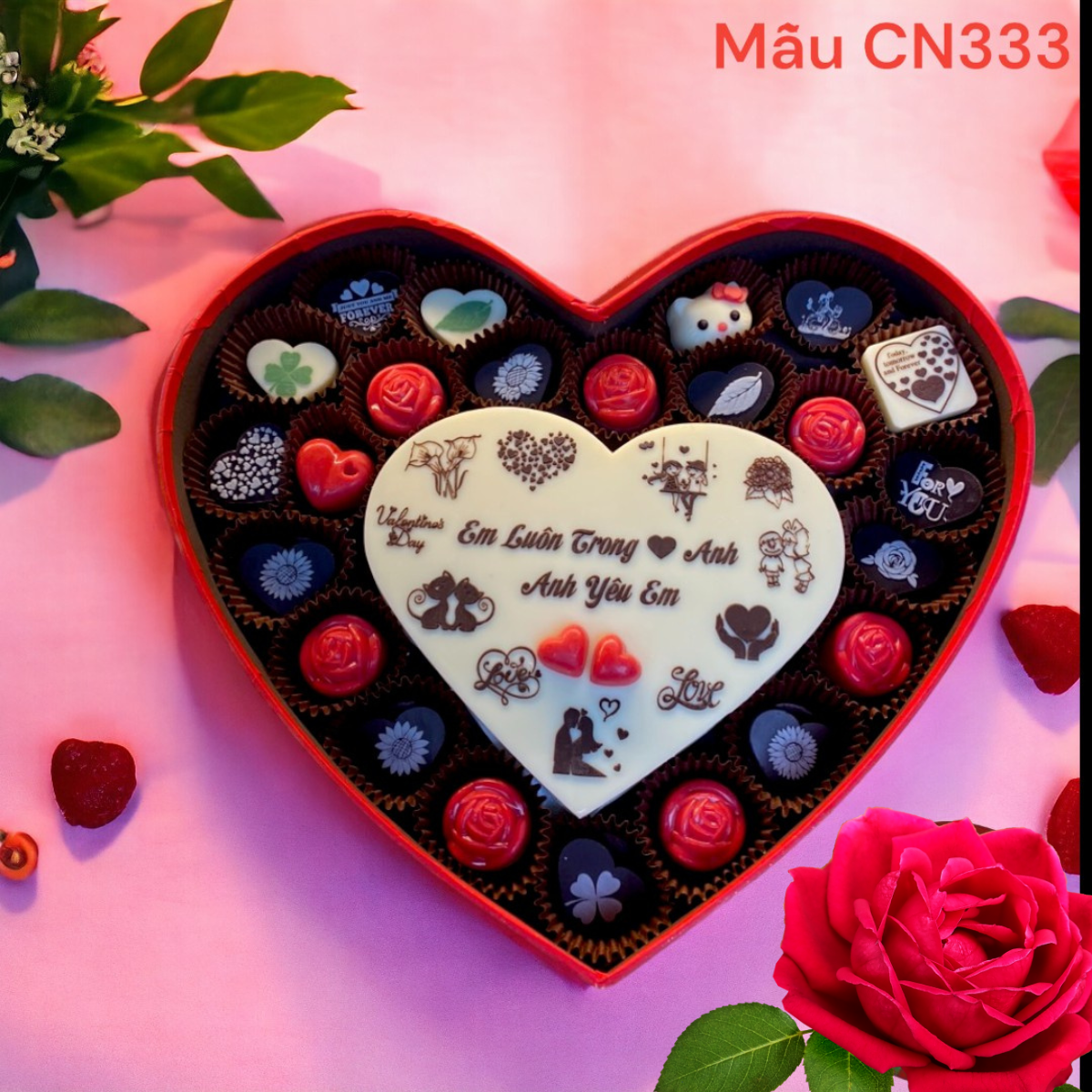 (TẶNG TÚI XÁCH SANG TRỌNG) Socola valentine cao cấp