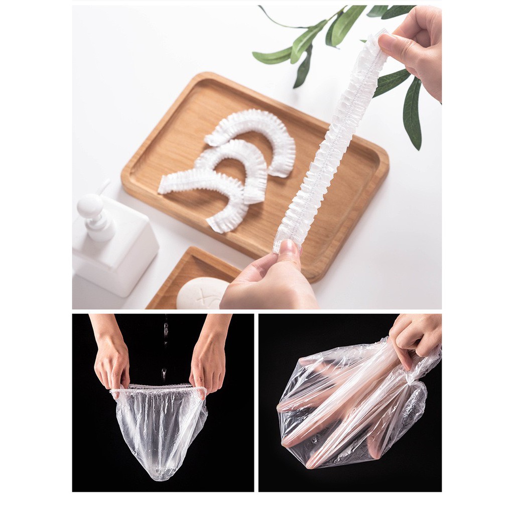 [Sỉ SLL] Set 100 Mũ Ủ Tóc Nilon Trùm Đầu, Mũ Ủ Tóc Dùng 1 Lần