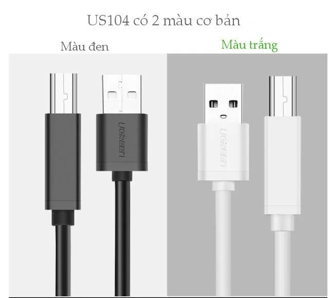 Cáp máy in USB2.0 UGREEN US104 | Tốc độ truyền 500Mbps | Vật liệu cao cấp | Bảo hành 18 tháng