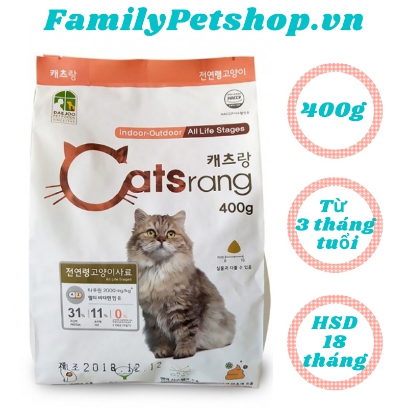Thức Ăn Hạt Cho Mèo Catsrang Hàn Quốc-Gói 400G