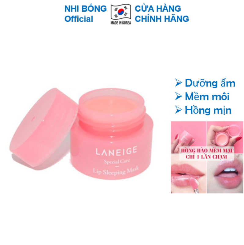 Mặt nạ môi - Dưỡng môi Laneige Full Hương Cherry Hàn Quốc 3g giúp cho môi hồng hào mềm mịn MN18 cao cấp