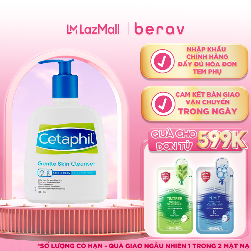 [CETAPHIL 500ml] SỮA RỬA MẶT làm sạch dịu nhẹ CETAPHIL Gentle Skin Cleanser 500ml nhập khẩu