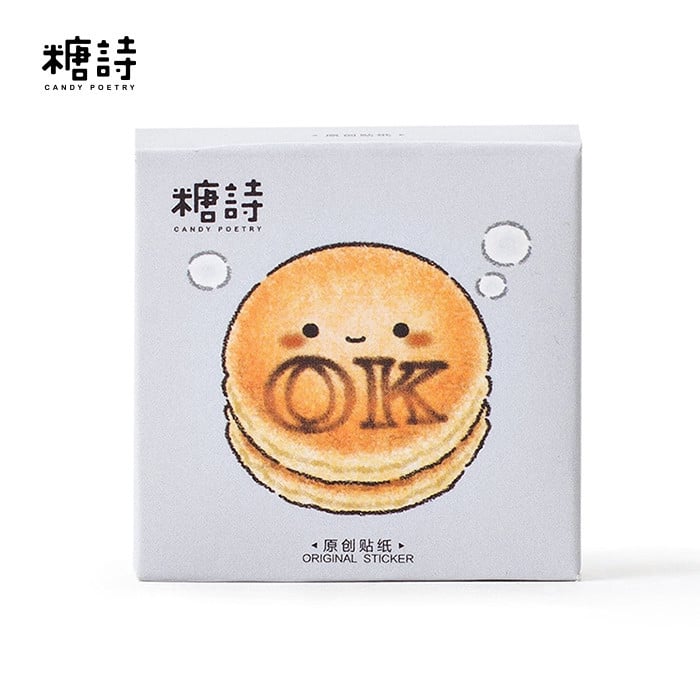 Hộp 45 Sticker Dán Bánh mì tròn