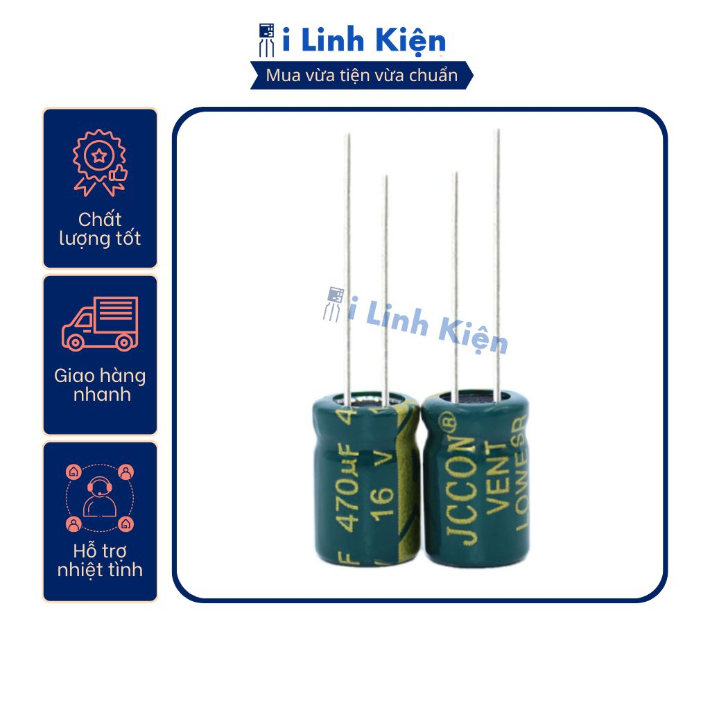 Tụ hóa 16v 470uf 8x12mm tần số cao chất lượng tốt.