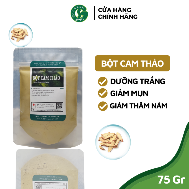 [HCM]Bột Cam Thảo Handmade - Trắng Da Giảm Mụn Organic 75Gr - B2.004 nhập khẩu