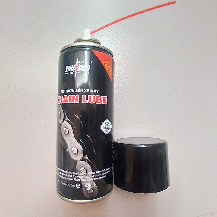 CHAI XỊT DÂY SÊN XE MÁY THUNDER 400ml (ĐEN)