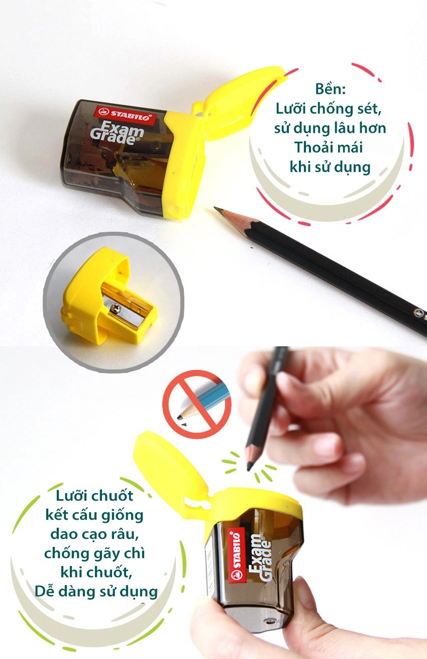Chuốt bút chì STABILO Exam Grade 4538 ( 4 màu)
