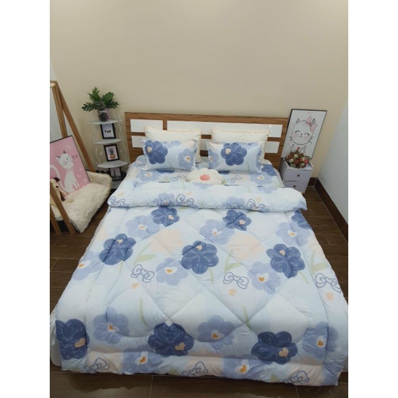 Bộ 5 ga gối chăn phao coton poly mẫu mới 2022