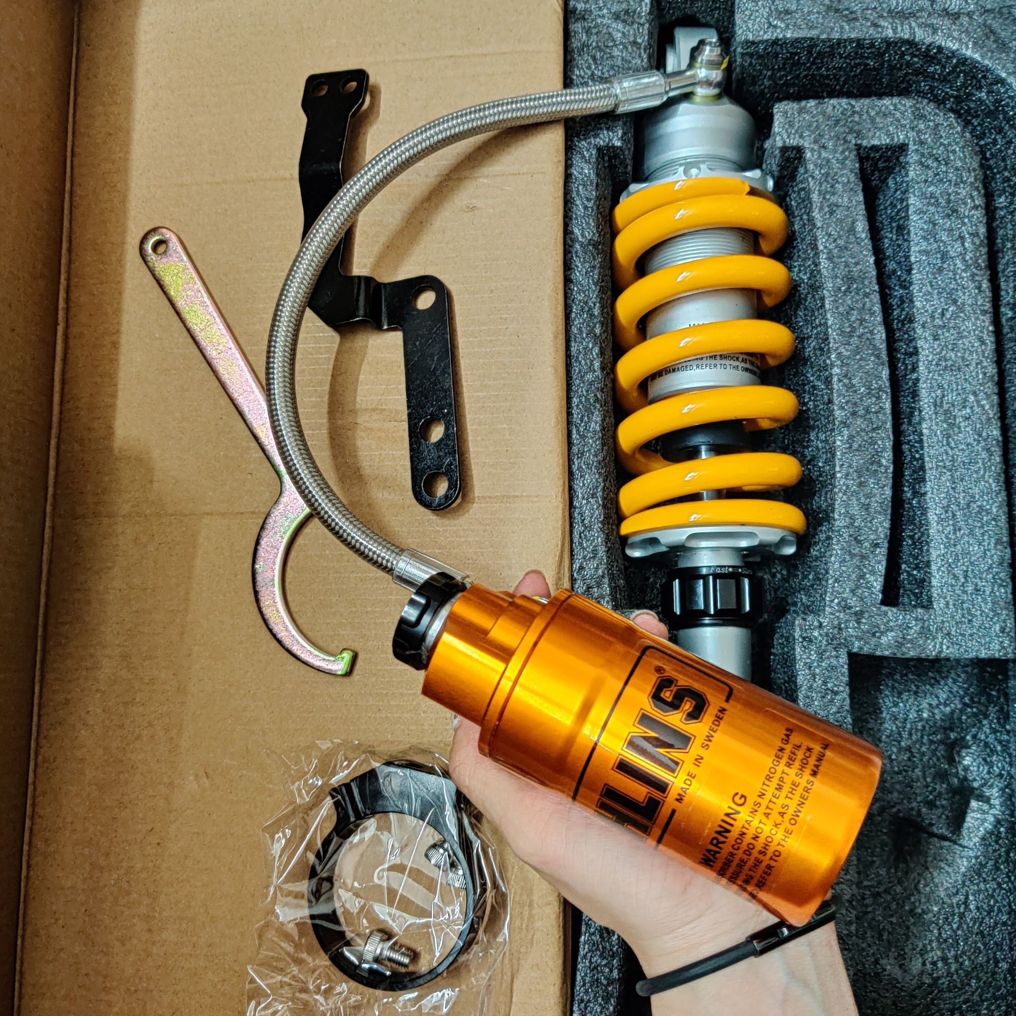 [HCM]phuộc ohlins bình dầu gắn raider satria