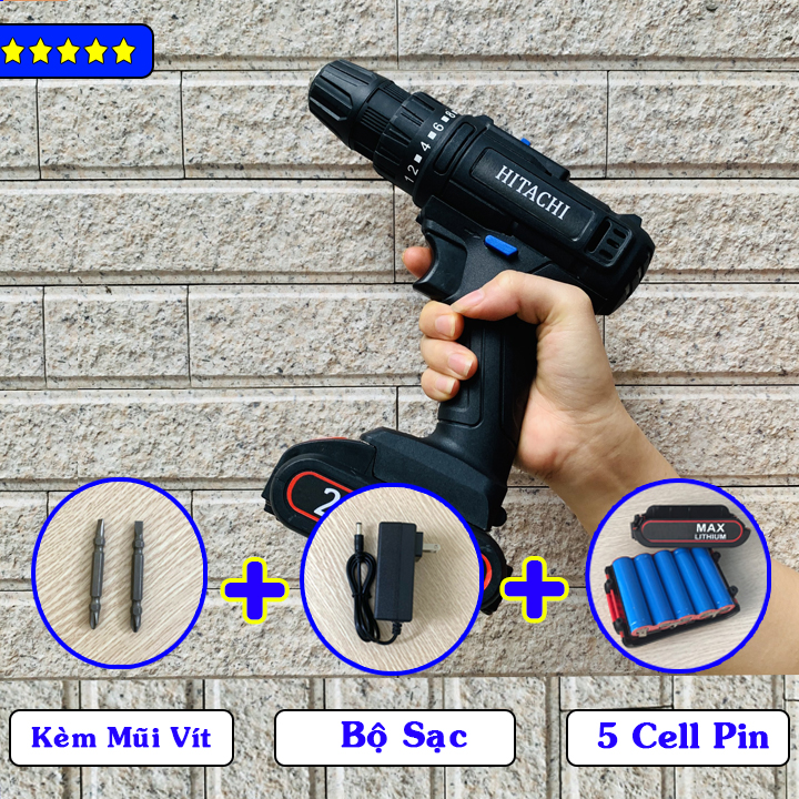 Khoan pin Hitachi 21V cao cấp