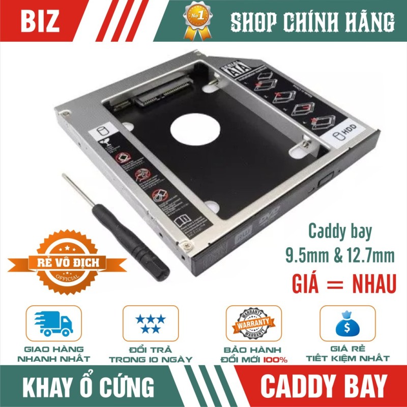 Bảng giá Caddy bay nhôm HddSsd Sata 3 9.5Mm/12.7Mm - khay ổ cứng thay thế ổ Dvd (12.7Mm) Phong Vũ