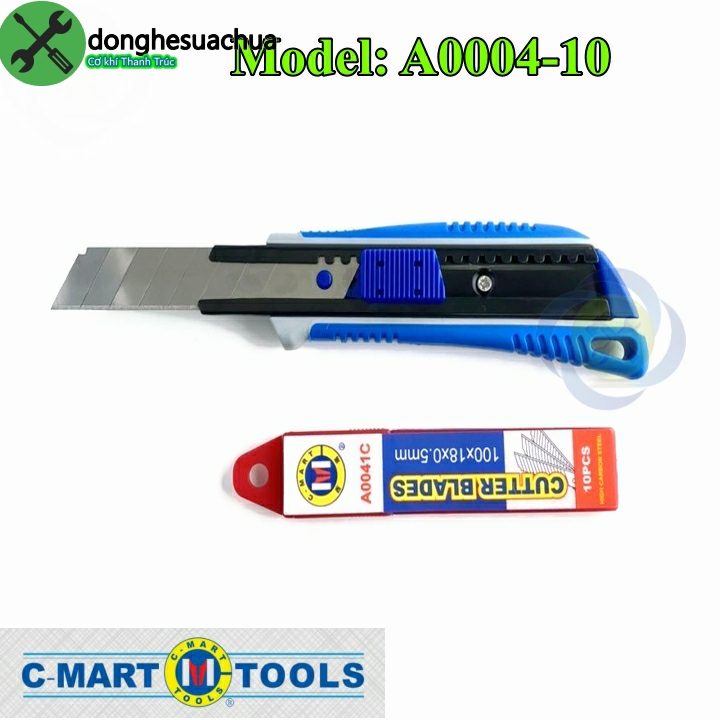 Dao rọc giấy c-mart a0004-10 kèm hộp lưỡi 10 cái