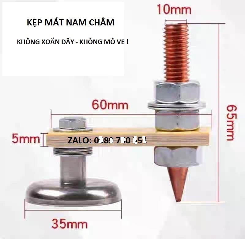Kẹp mát nam châm máy hàn - chống xoắn- chống mô ve -siêu dính