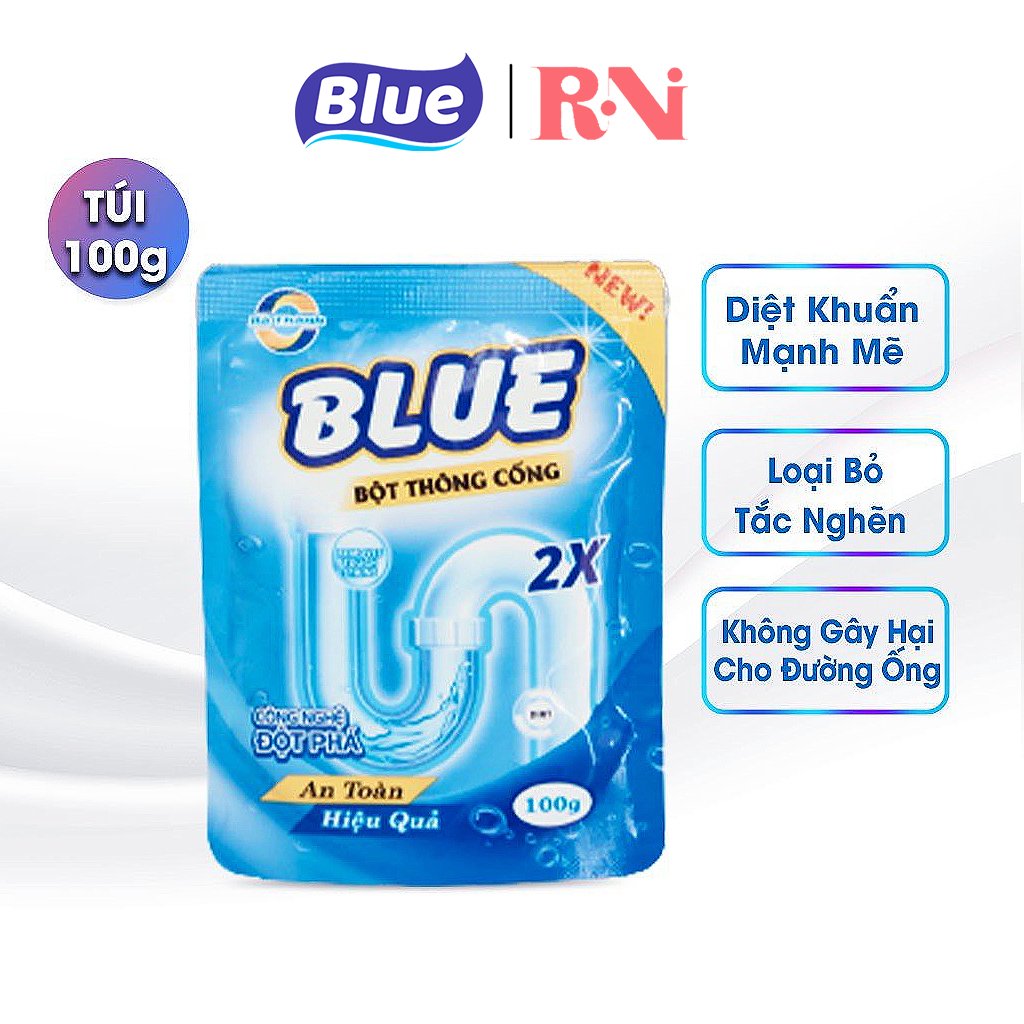Bột Thông Cống Blue Hàn Quốc túi 100G, Combo 5 Gói