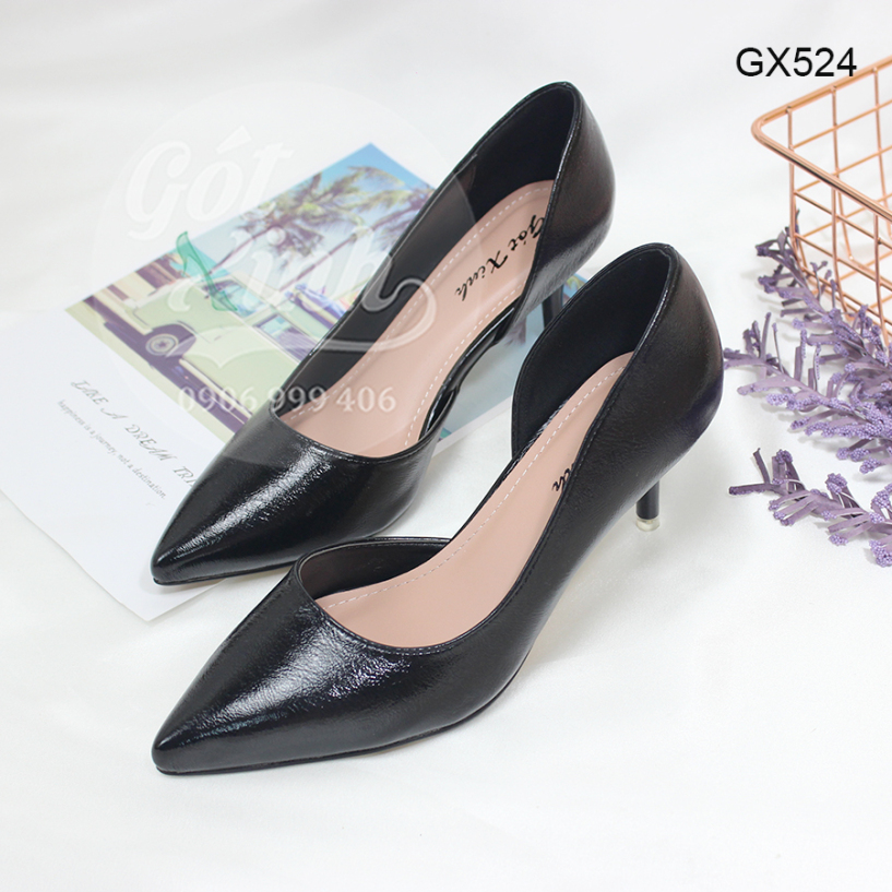 Giày cao gót 5 phân mũi nhọn khoét eo 1 bên - Có size lớn 40 trở lên giá rẻ