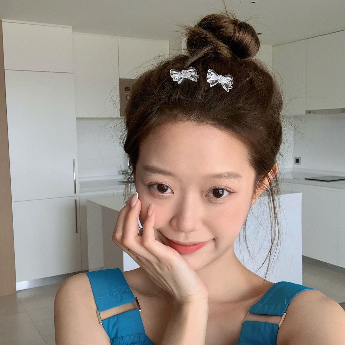 Kẹp tóc nơ mini trong suốt siêu cưng TOC43