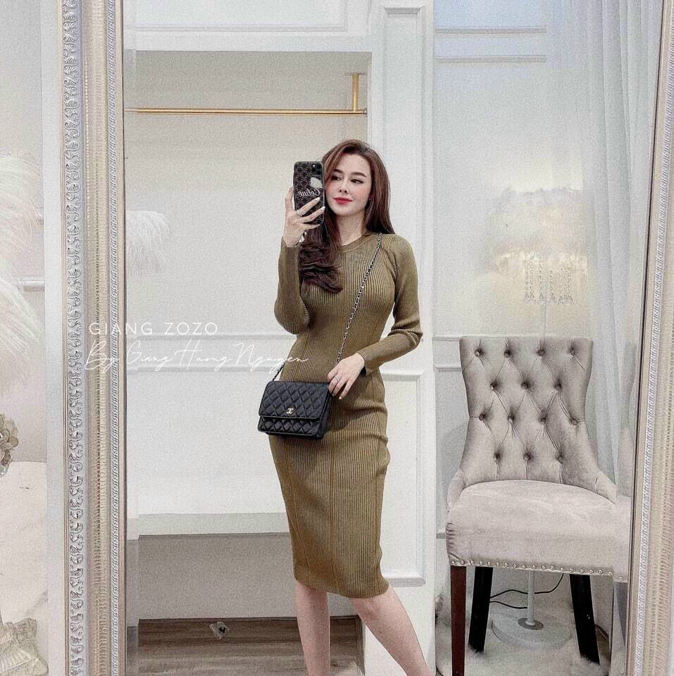 Váy len body
