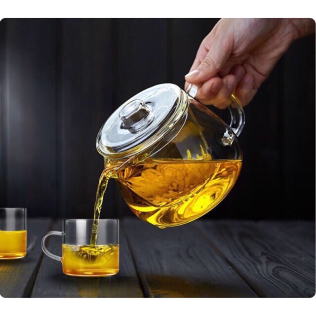 Set bình trà lõi lọc 400ml + 6 chén quai 100ml