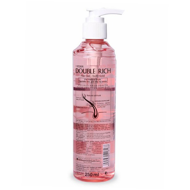 Gel tạo kiểu tóc giữ nếp Double Rich Soft Hold 250ml