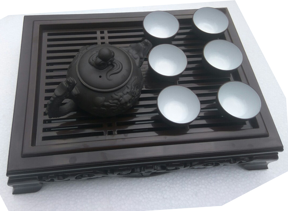 Khay trà giả gỗ cổ sang trọng size lớn